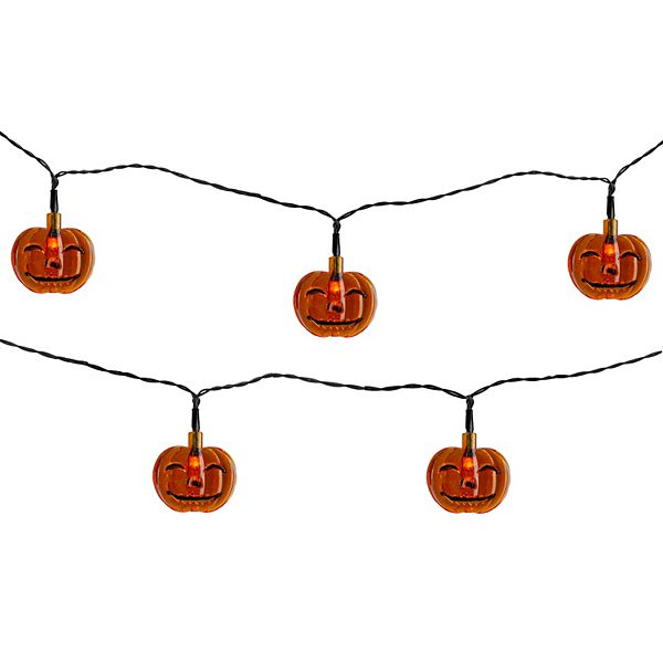 Northlight 10-Light LED Orange Jack O' Lantern Mini Halloween String Lights