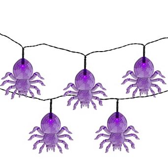 Northlight 10-Light Purple LED Spider Halloween String Lights