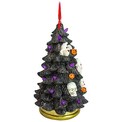 Northlight Black LED Lighted Skull & Ghost Halloween Tree Table Decor