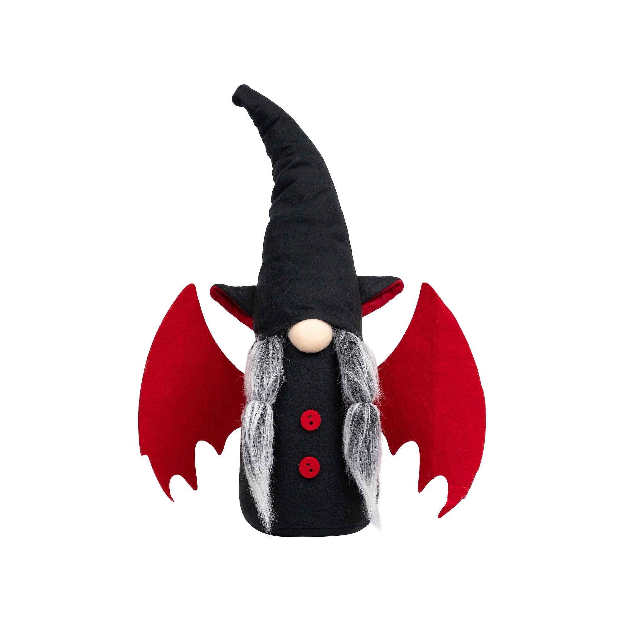 Northlight Black & Red Halloween Gnome & Bat Wings Floor Decor