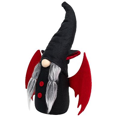 Northlight Black & Red Halloween Gnome & Bat Wings Floor Decor