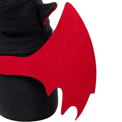 Northlight Black & Red Halloween Gnome & Bat Wings Floor Decor