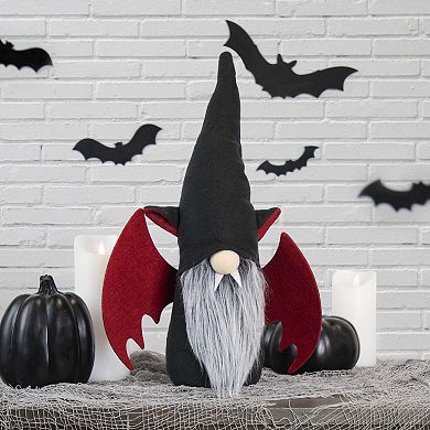 Northlight Black & Red Bearded Halloween Gnome & Bat Wings Floor Decor