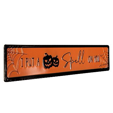Northlight Orange & Black "I Put a Spell on You" Halloween Wall Sign