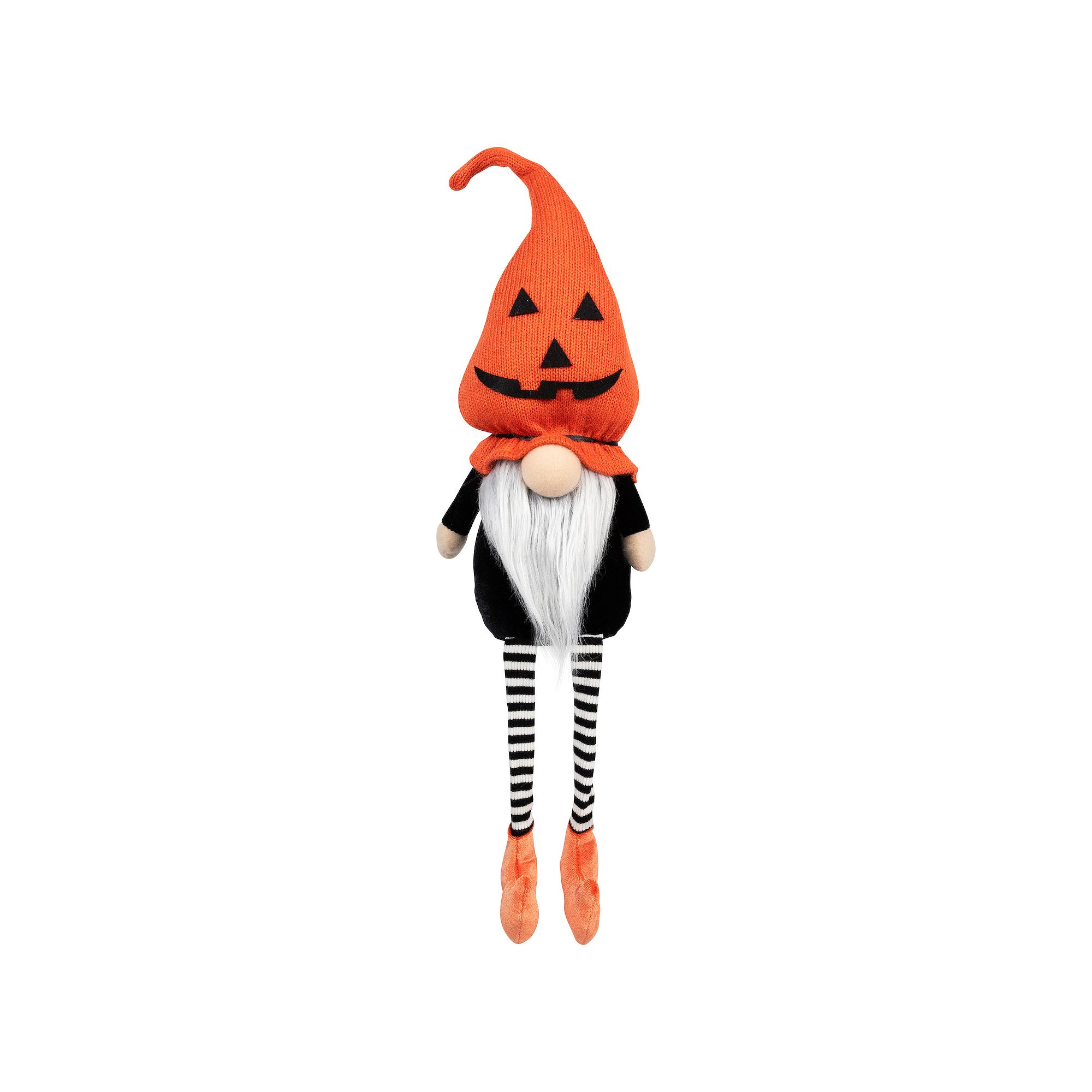 Northlight Halloween Jack-O-Lantern Striped Dangling Legs Gnome Floor Decor