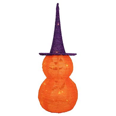 Northlight Pop Up Lighted Tinsel Stacked Jack-O-Lanterns Halloween Floor Decor