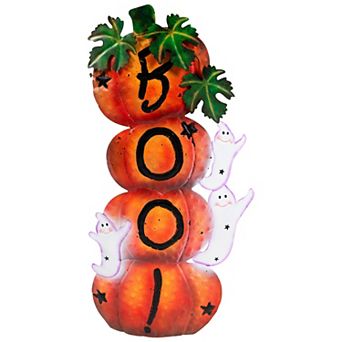 Northlight Orange & Black Stacked Pumpkins Outdoor Halloween Floor Decor