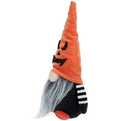Northlight Jack-O-Lantern Striped Halloween Gnome Table Decor