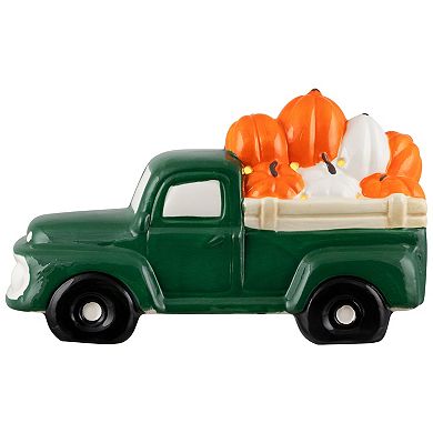 Northlight LED Lighted Truck Hauling Pumpkins Autumn Harvest Table Decor
