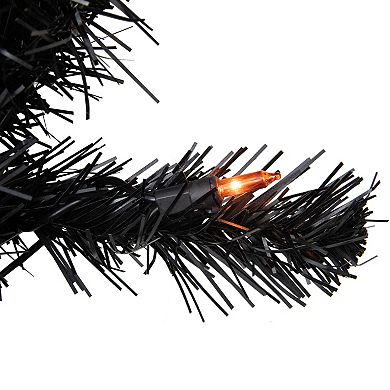 Northlight Pre-Lit Black Noble Spruce Artificial Halloween Wreath