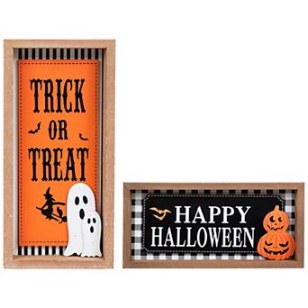 Northlight Happy Halloween Shadow Box Plaques 2 pc Set