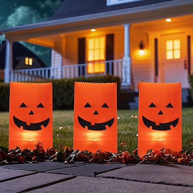 Northlight Jack-O-Lantern Halloween Luminary Pathway Markers 3-piece Set