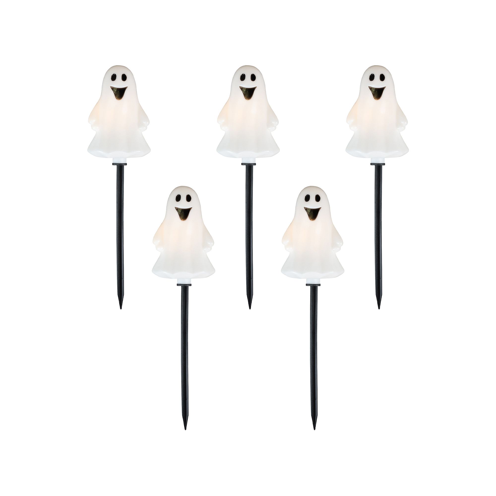 Northlight Ghost Shaped Halloween Pathway Markers 5-piece Set, White SKU:1160144 sku 1160144