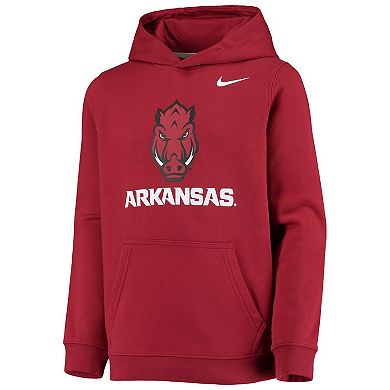 Youth Nike Cardinal Arkansas Razorbacks Stadium Club Fleece Pullover Hoodie