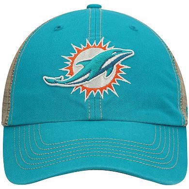 Men's '47 Aqua/Natural Miami Dolphins Trawler Trucker Clean Up Snapback Hat