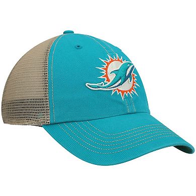 Men's '47 Aqua/Natural Miami Dolphins Trawler Trucker Clean Up Snapback Hat