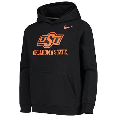 Youth Nike Black Oklahoma State Cowboys Stadium Club Fleece Pullover Hoodie