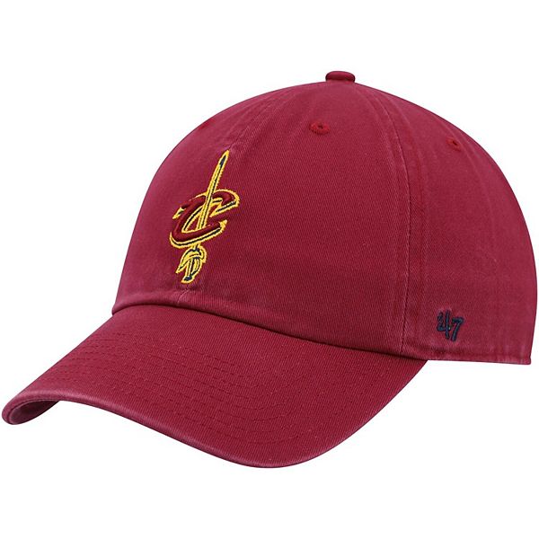 Men's '47 Wine Cleveland Cavaliers Core Wordmark Clean Up Adjustable Hat