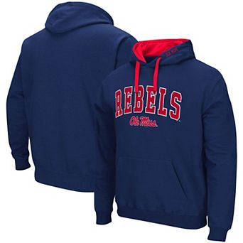 Men's Colosseum Navy Ole Miss Rebels Big & Tall Arch & Logo 2.0 Pullover Hoodie