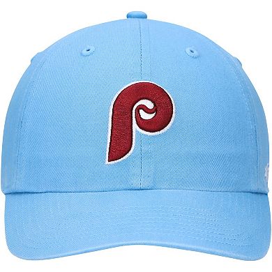 Men's '47 Light Blue Philadelphia Phillies Logo Cooperstown Collection Clean Up Adjustable Hat