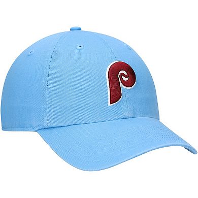 Men's '47 Light Blue Philadelphia Phillies Logo Cooperstown Collection Clean Up Adjustable Hat