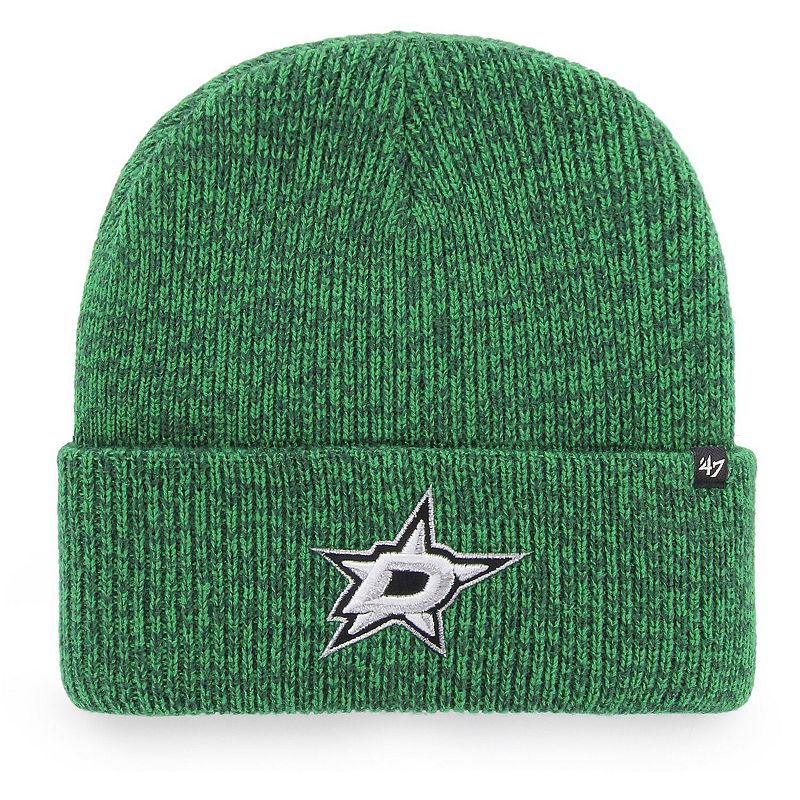 Mens 47 Kelly Green Dallas Stars Brain Freeze Cuffed Knit Hat