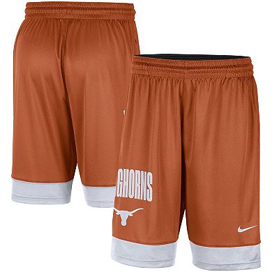 Men's Nike Burnt Orange/White Texas Longhorns Fast Break Performance Shorts