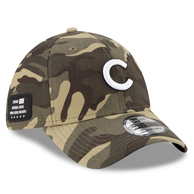Men's New Era Camo Chicago Cubs 2021 Armed Forces Day 39THIRTY Flex Hat