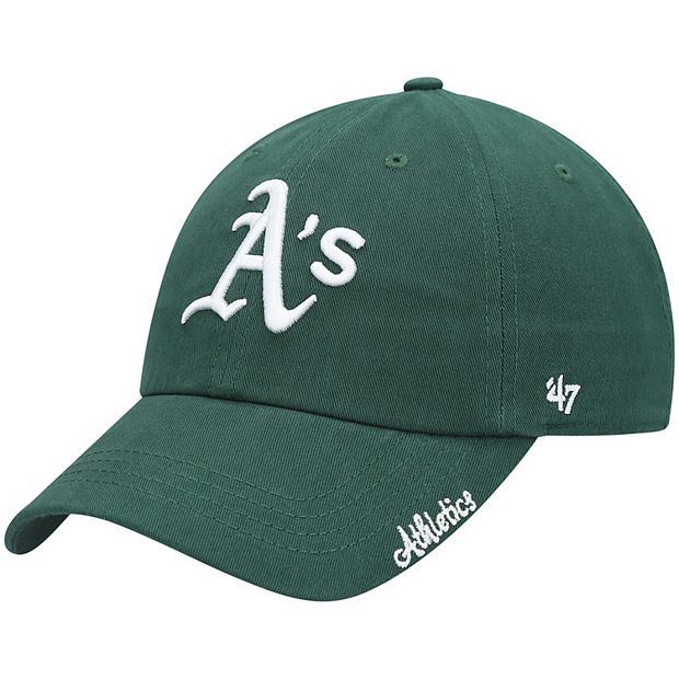 47 Oakland Athletics Hat (A's Hat) Womens Miata Clean Up Adjustable Cap,  Green, One Size Fits