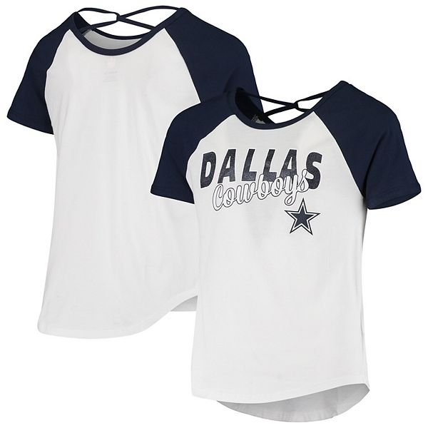 Girls Youth Navy/White Dallas Cowboys Game Day Crossback