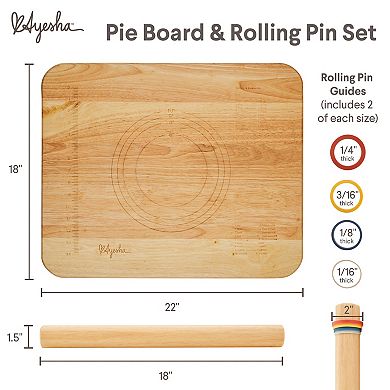 Ayesha Curry Pantryware Rolling Pin & Pie Board Set