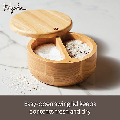 Ayesha Curry Pantryware Round Wooden Salt & Spice Box