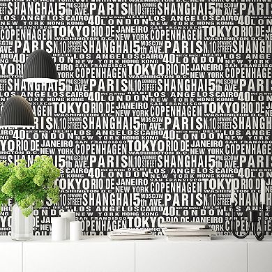 NextWall Around World Peel and Stick Wallpaper