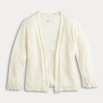Women s Croft Barrow Open Front Pointelle Cardigan