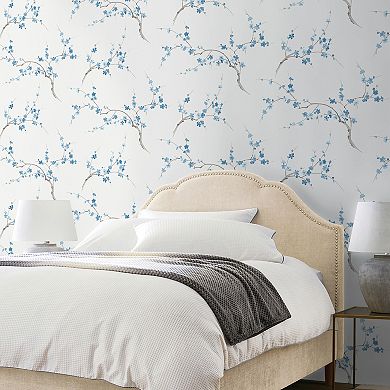 NextWall Cherry Blossom Print Peel and Stick Wallpaper