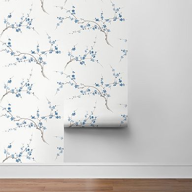 NextWall Cherry Blossom Print Peel and Stick Wallpaper
