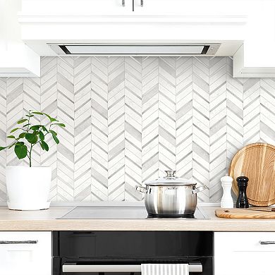 NextWall Chevron Tile Peel & Stick Wallpaper