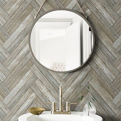 NextWall Chevron Wood Peel and Stick Wallpaper