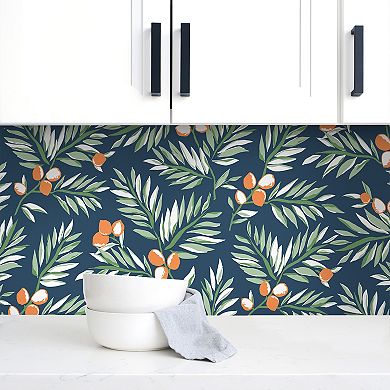 NextWall Citrus Branch Peel and Stick Wallpaper