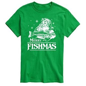 Big & Tall Merry Fishmas Santa Tee