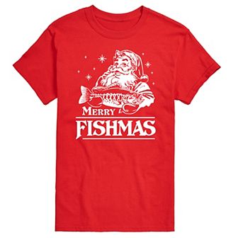 Big & Tall Merry Fishmas Santa Tee