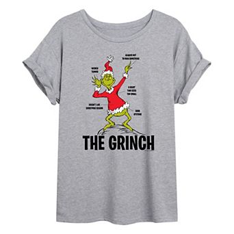 Juniors' Dr. Seuss The Grinch Oversized Graphic Tee
