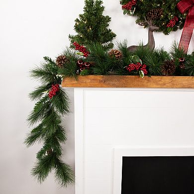 Northlight 9-ft. White Valley Pine with Pine Cones Artificial Garland
