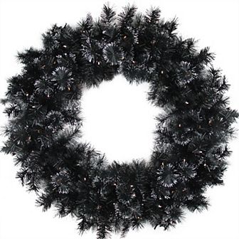Northlight 36 in LED Light Black Bristle Artificial Christmas Wreath