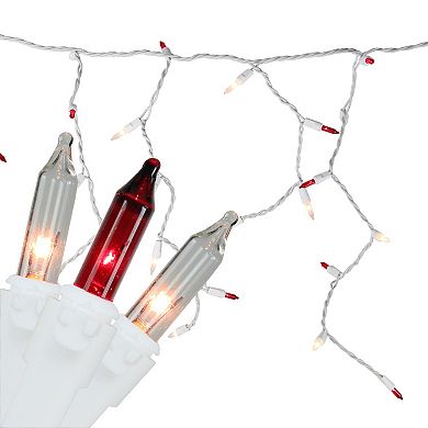 Northlight 100 Red & Clear Mini Icicle Christmas Lights