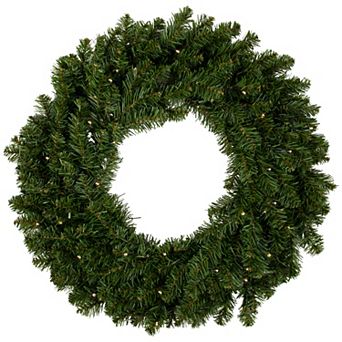 Northlight Pre-Lit Battery Operated Canadian Pine Artificial Christmas Wreath