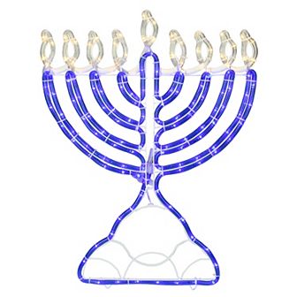 Northlight 150 Clear & Blue LED Hanukkah Menorah Rope Lights