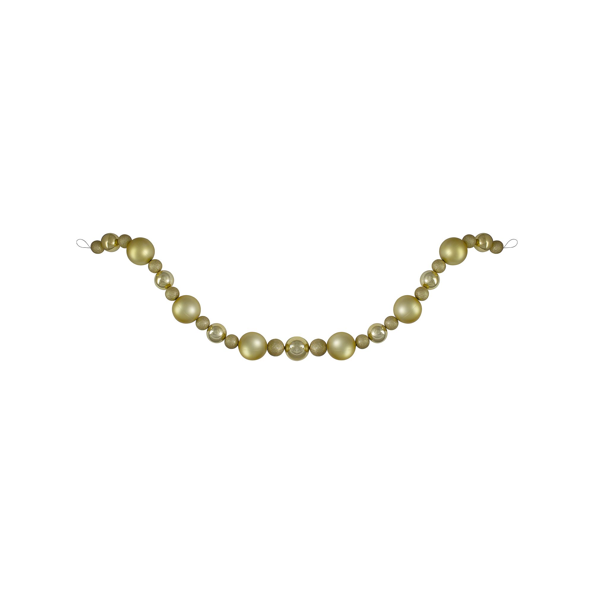 Northlight Vegas Gold Finish Ornament Ball Christmas Garland SKU:1126833 sku 1126833