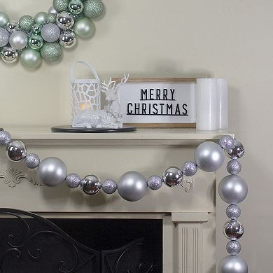 Northlight Silver Finish Ornament Ball Christmas Garland