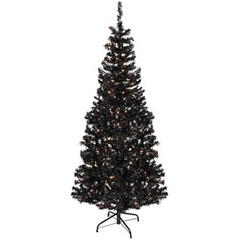Northlight 6-ft. Pre-Lit Black Tinsel Artificial Christmas Tree